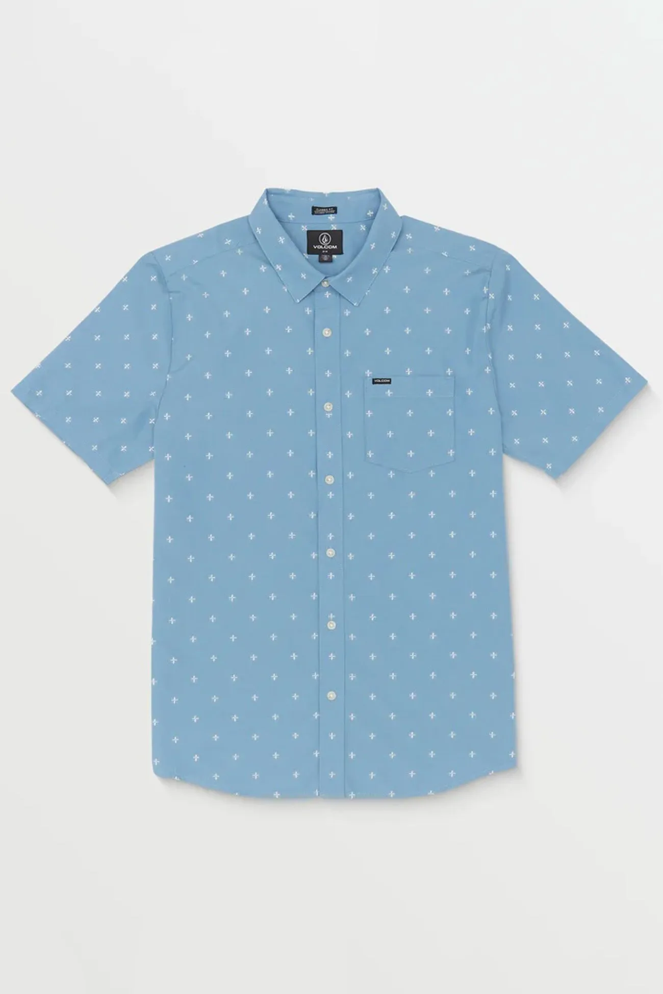Easy and Relaxed Telastone Short Sleeve Shirt Blue Rinse
