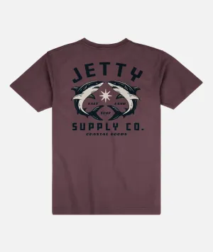 Streetwear Style Bullshark Tee - Maroon