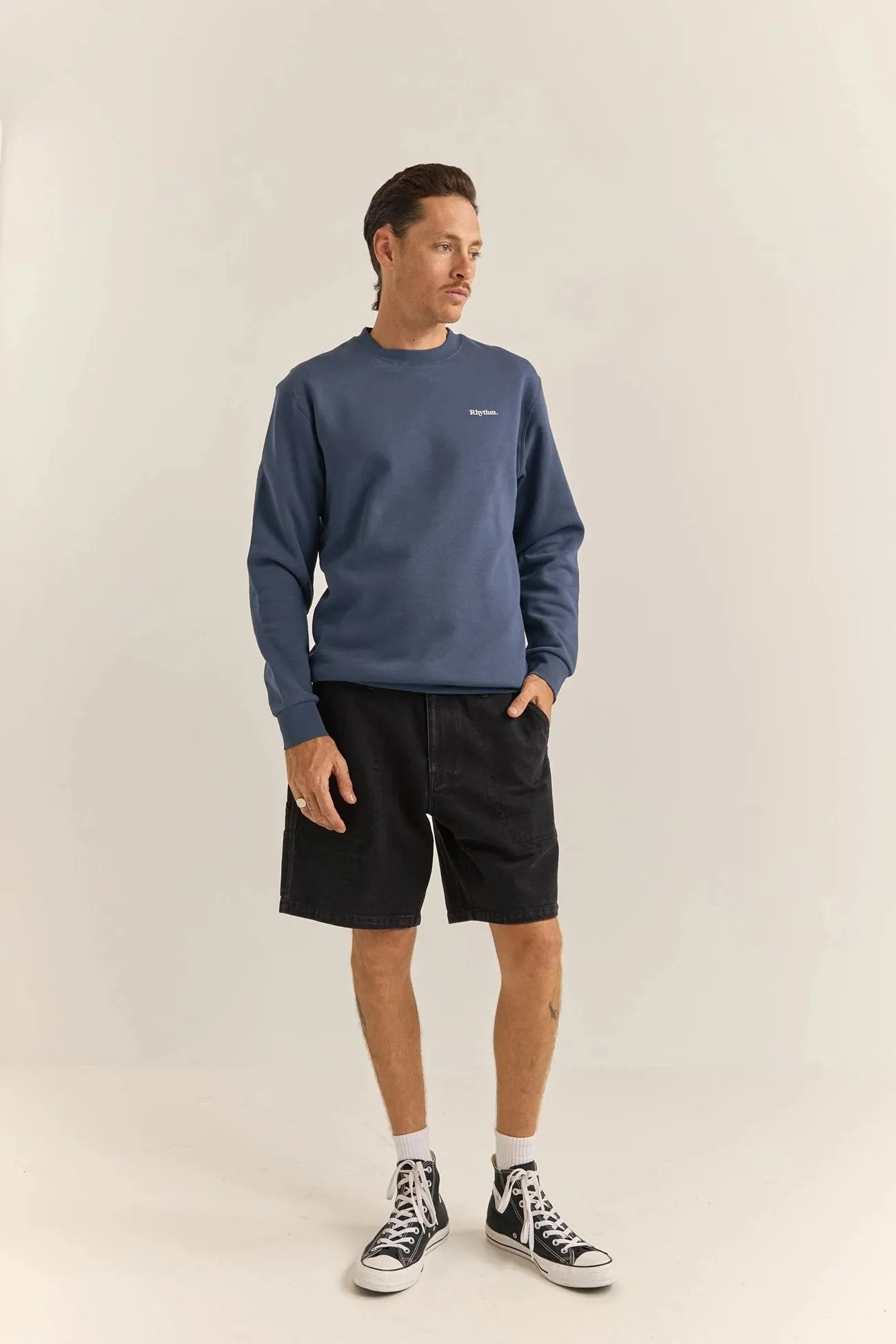 Brand Fleece Crew Navy Daily Active Bright Hue