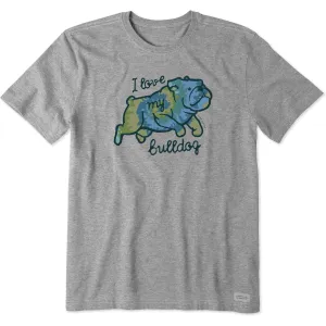 Beaded details Men's Tie Dye I Love My Bulldog Short Sleeve Tee