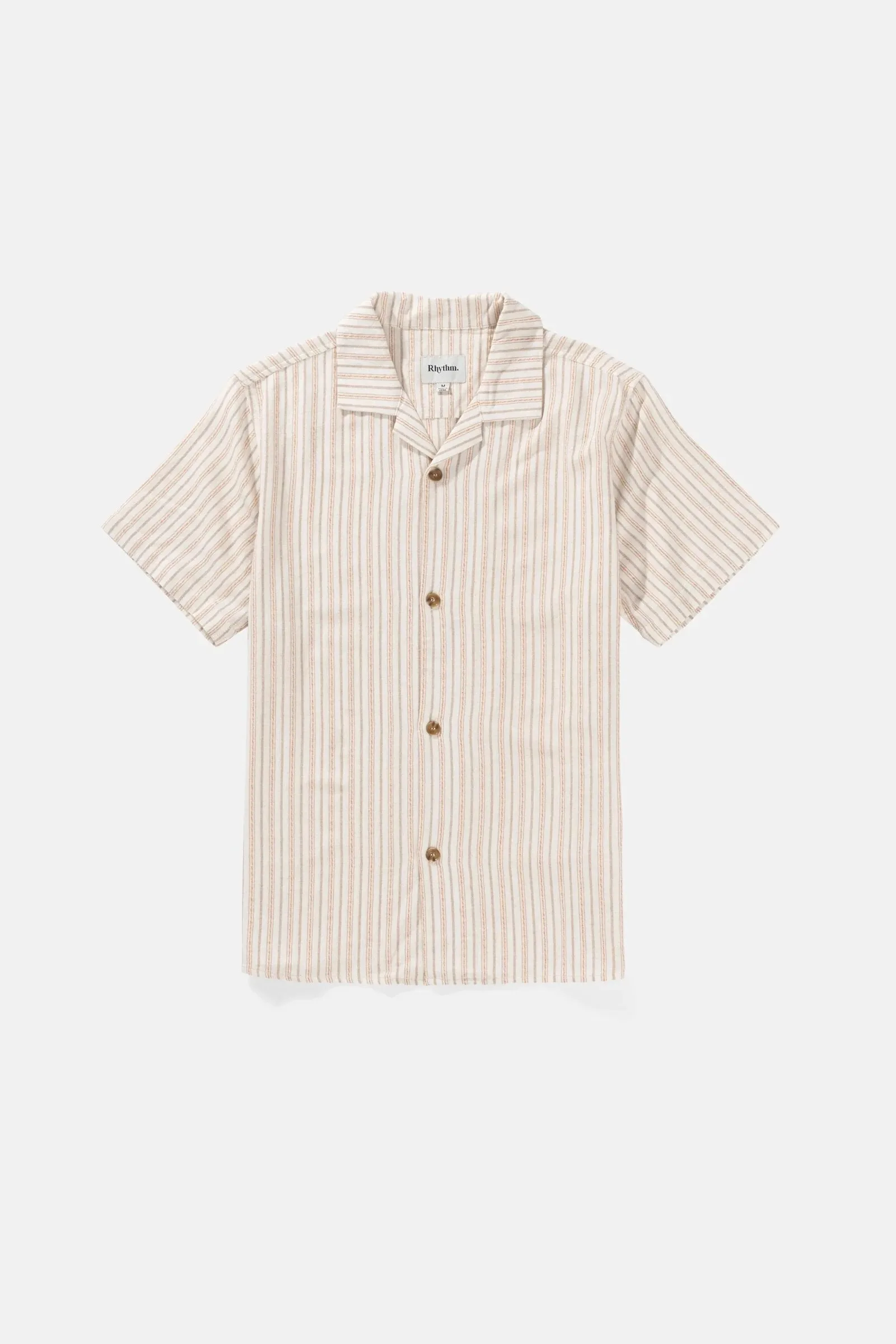 Vacation Stripe Short Sleeve Shirt Natural Playful Vibes