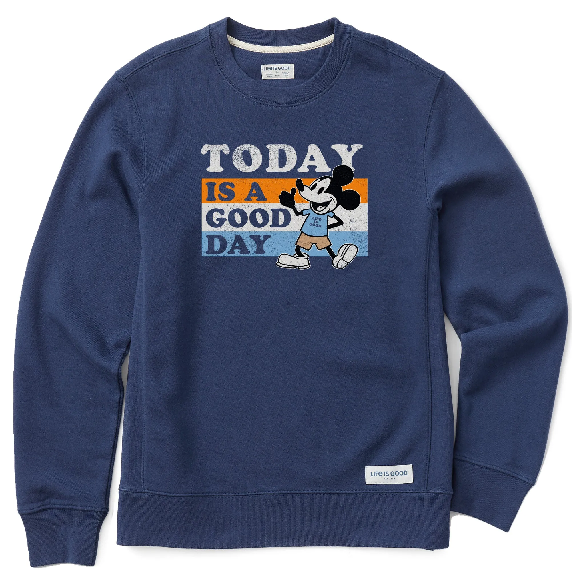 Men's Today is a Good Day Will Stripes Simply True Fleece Crew Bright Hue