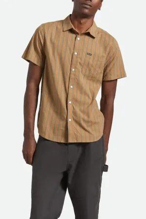 Stretchable Armholes Charter Stripe Short Sleeve Woven Rustic Caramel Night Sage