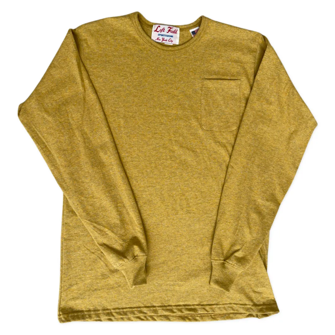 Simple Top ZeroChafeSeams L/S  Nathan's Hot Dog Mustard Heather Pocket Tee