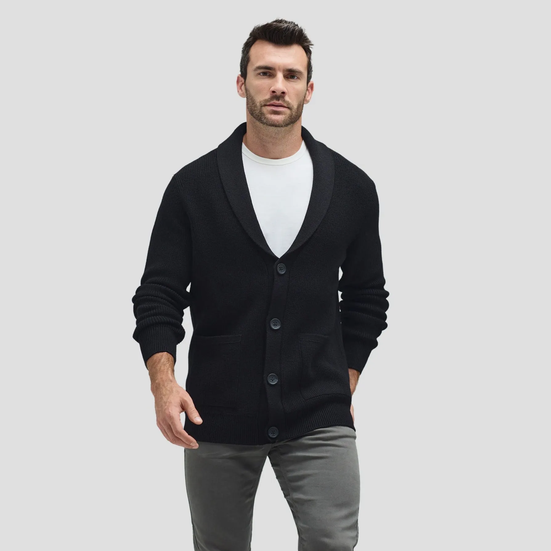 Cold Weather Sporty Fit Men's Merino Cardigan