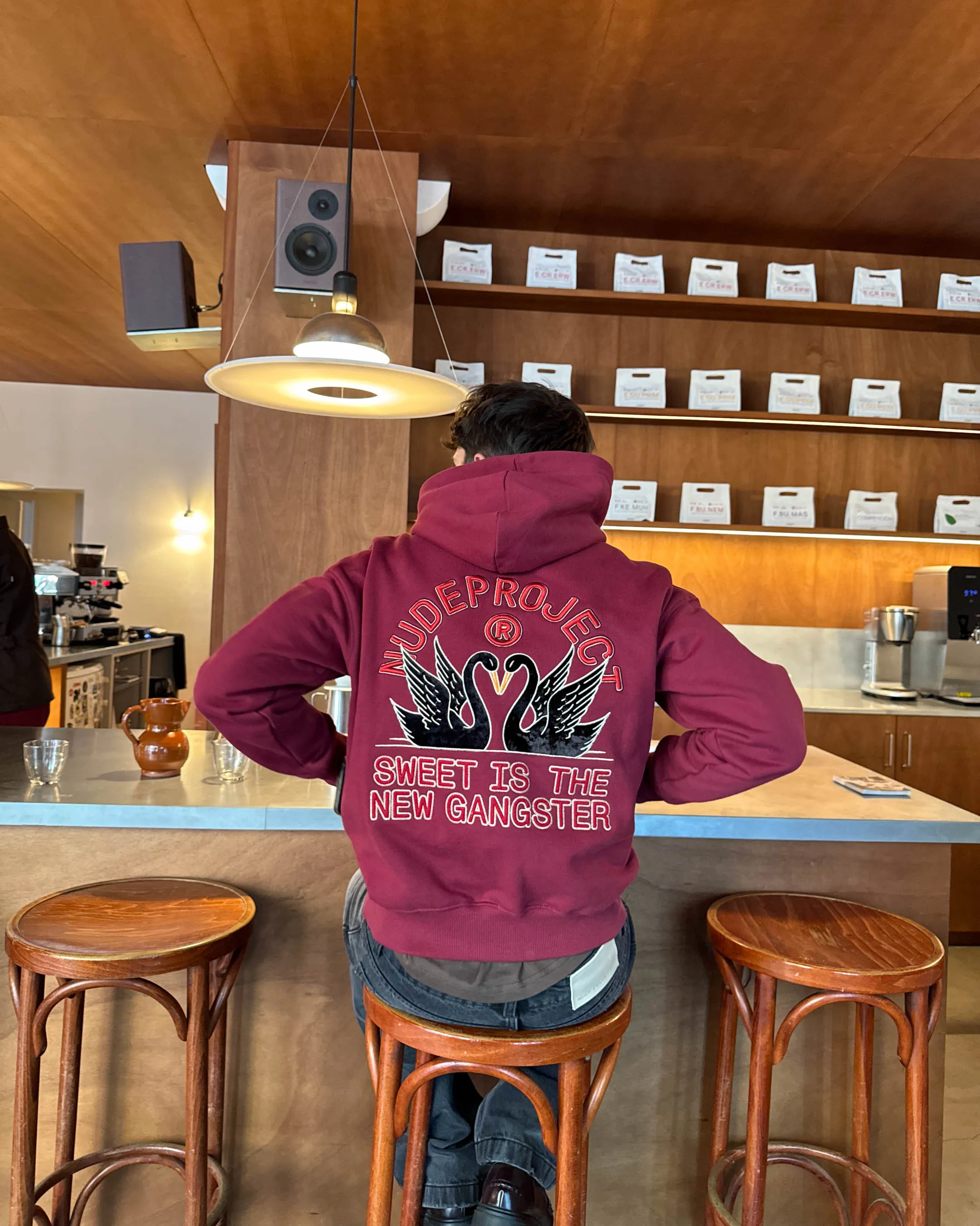 Swans Hoodie Burgundy Urban Fit