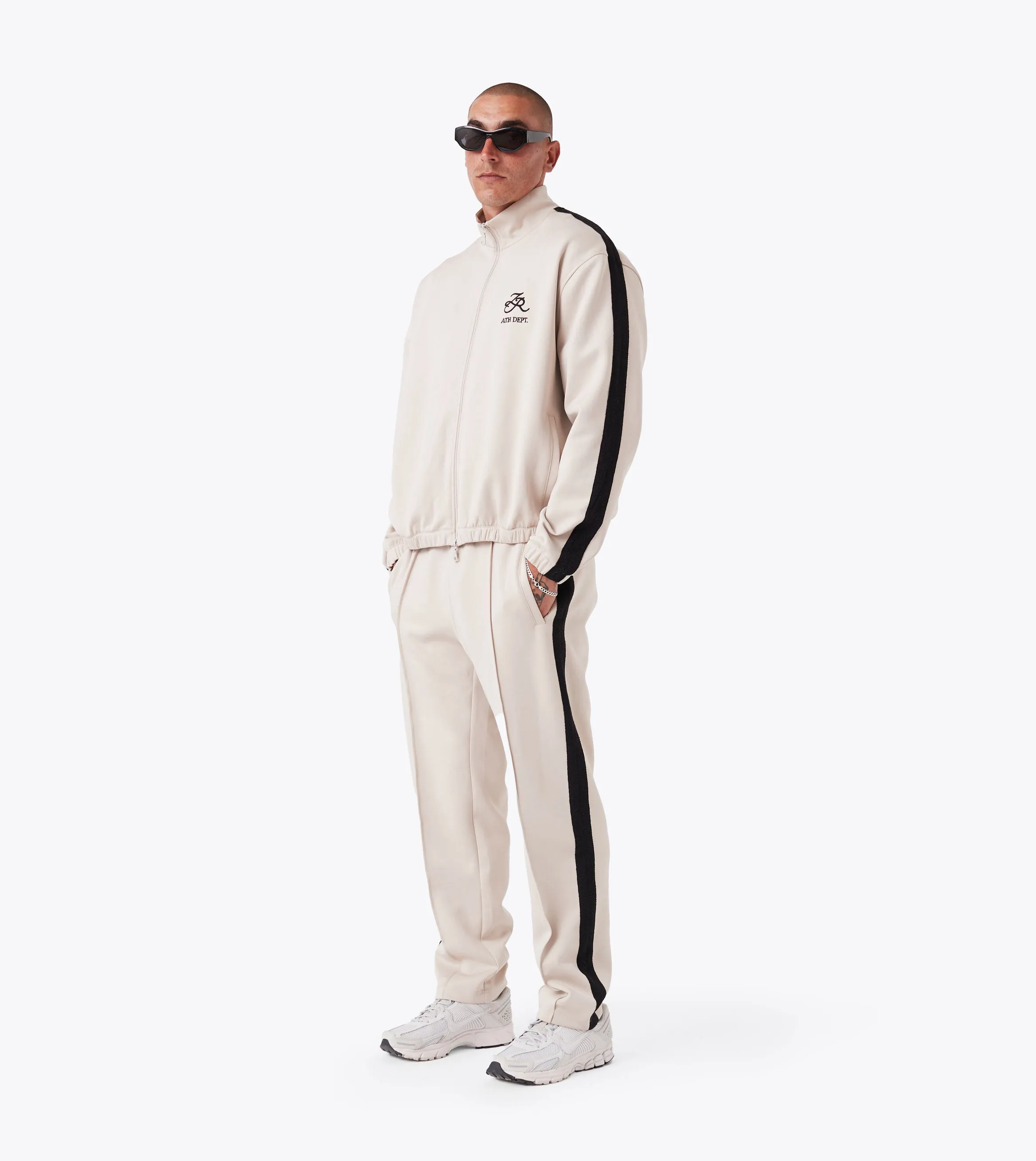 Stitched Football Trackpant Oat Weather Ready Fashion Comfort Wear