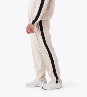 Stitched Football Trackpant Oat Practical Comfort Sport Wear Fit