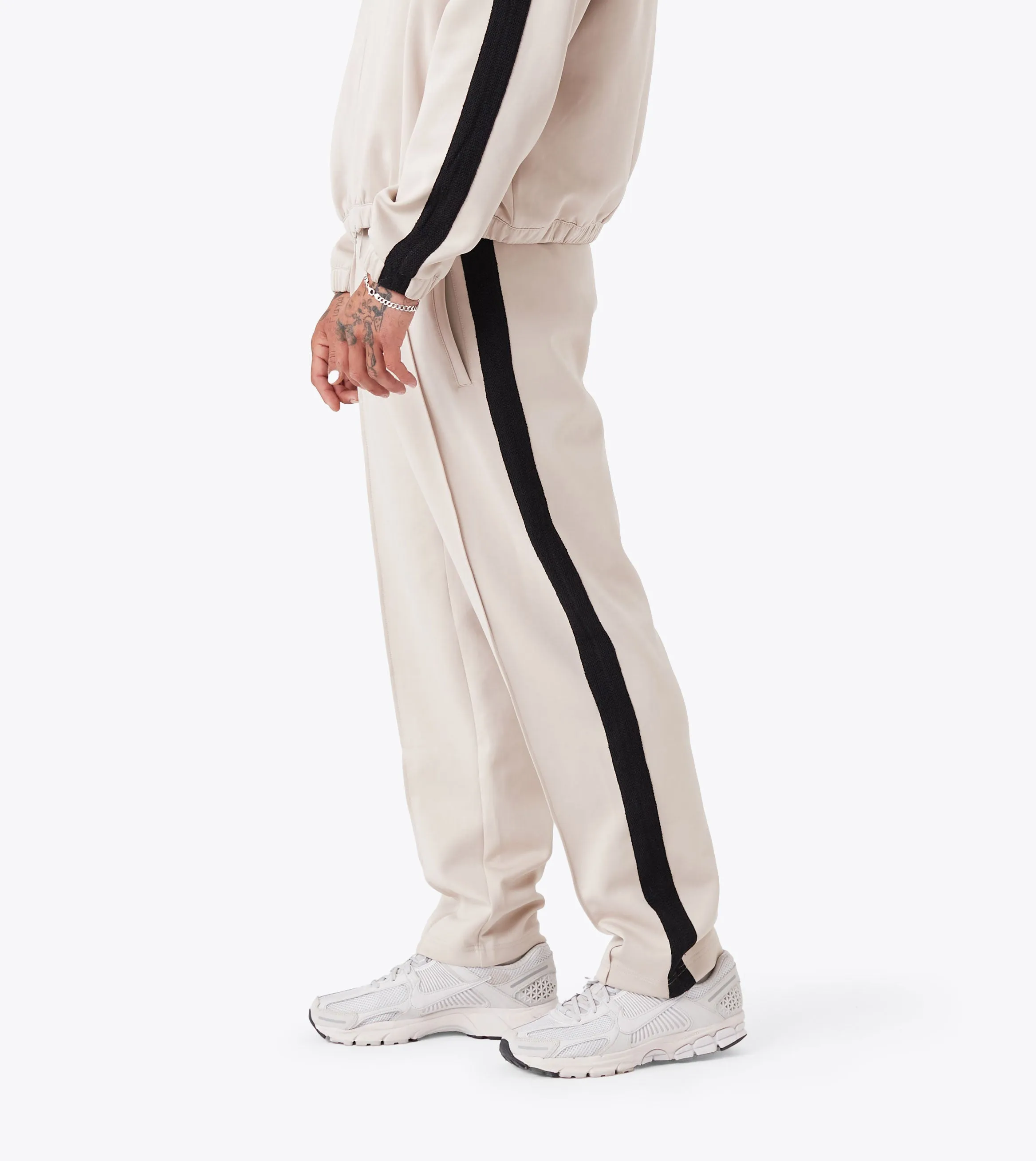 Stitched Football Trackpant Oat Practical Comfort Sport Wear Fit