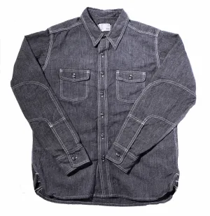 Fit for All Seasons Collect Mills Japan selvedge 7 oz Salt and Pepper Dust Bowl Work Shirt with LF Buttons