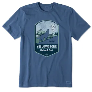 Fashion-Forward Comfortable And Trendy Men's Yellowstone Wolf Badge Short Sleeve Crusher Tee