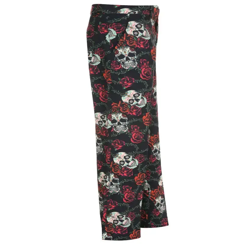 Tattoo Golf: Men's Performance Cool-Stretch Golf Pants - Sugar Skull Extended Inseam Options Fashionable Look