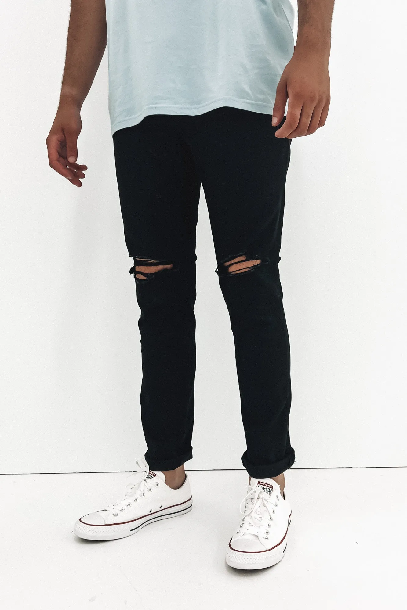 Street Fashion Breathable R2 Slim Jean Custom Destruct