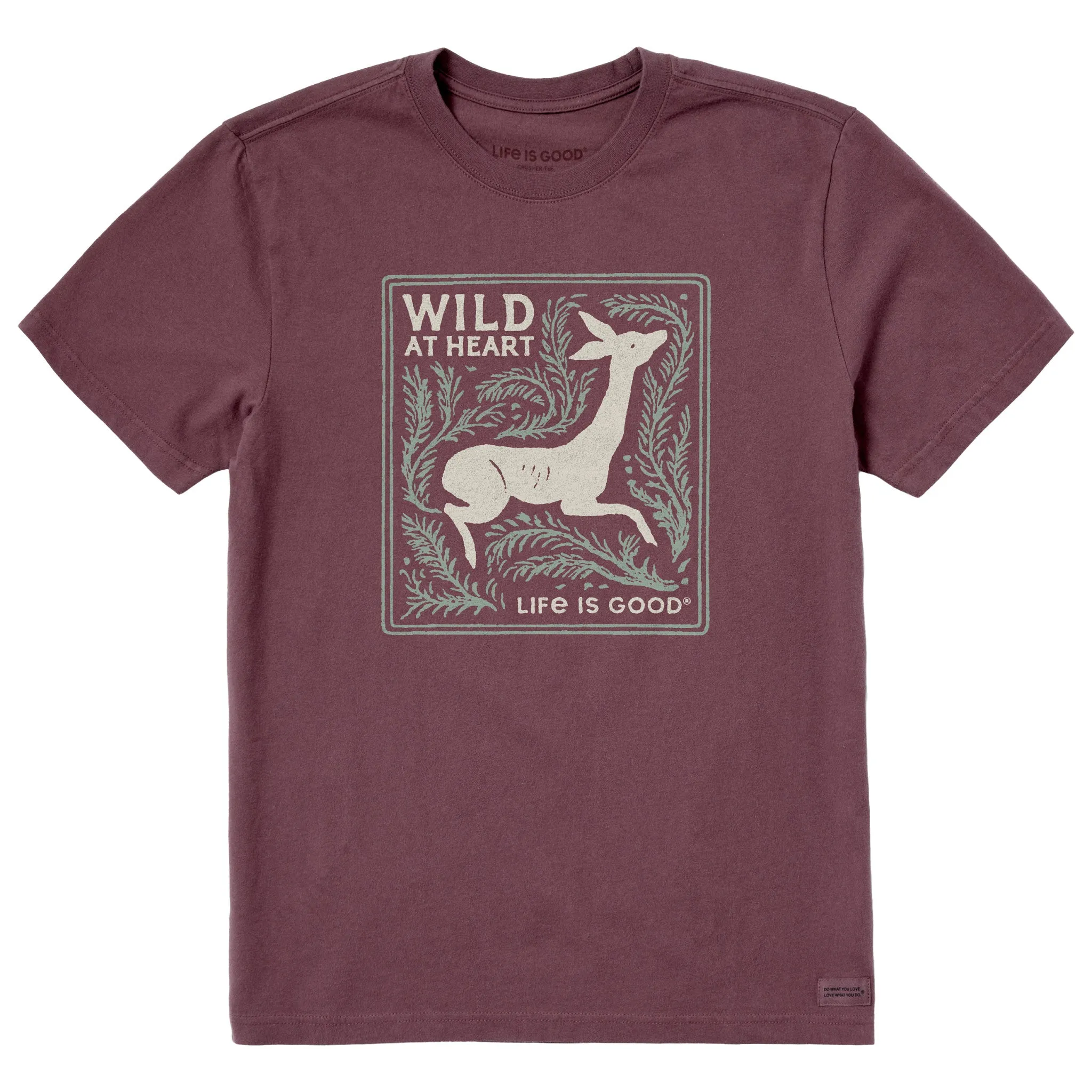 Lightweight Fashion Men's Wild at Heart Deer Short Sleeve Crusher Tee