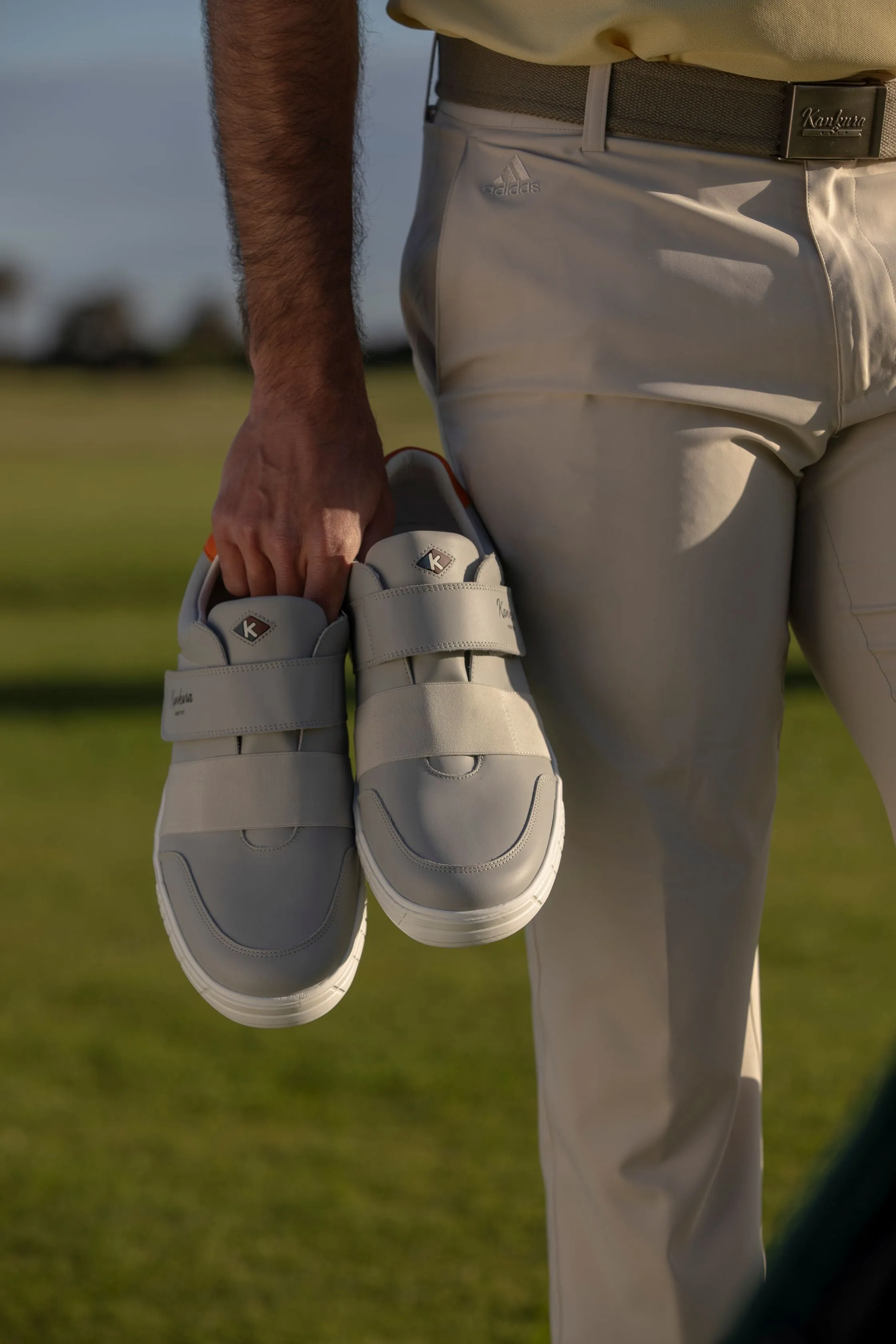 Power Push Shock shield Drive 05   Light Grey|Orange   Men's Golf Shoes   D005 04