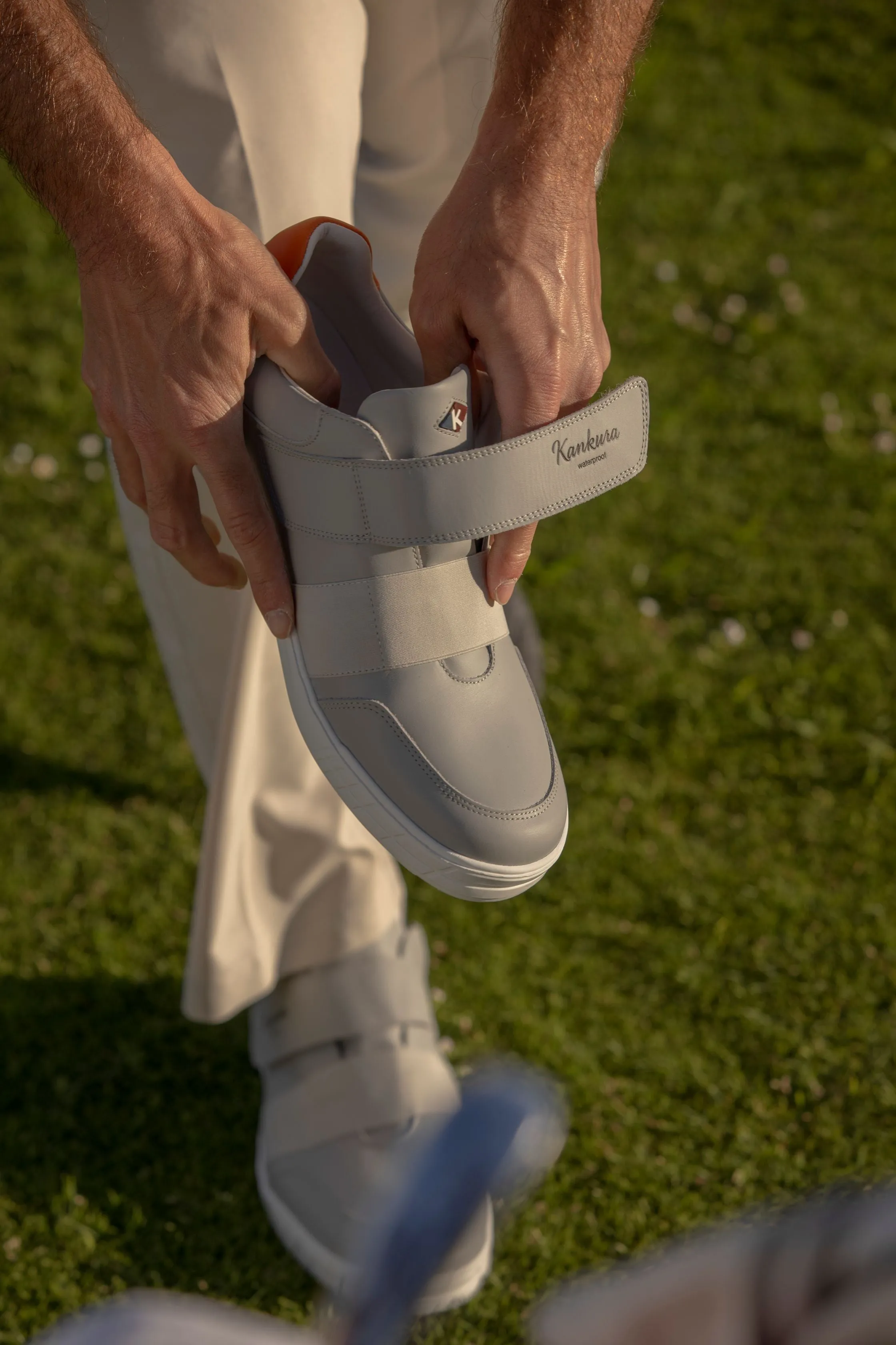 Drive 05   Light Grey|Orange   Men's Golf Shoes   D005 04 Easy Fit