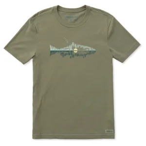 Men's Fishscape Short Sleeve Crusher-LITE Slim Fit Tee Layered Look Wear Weekend Style