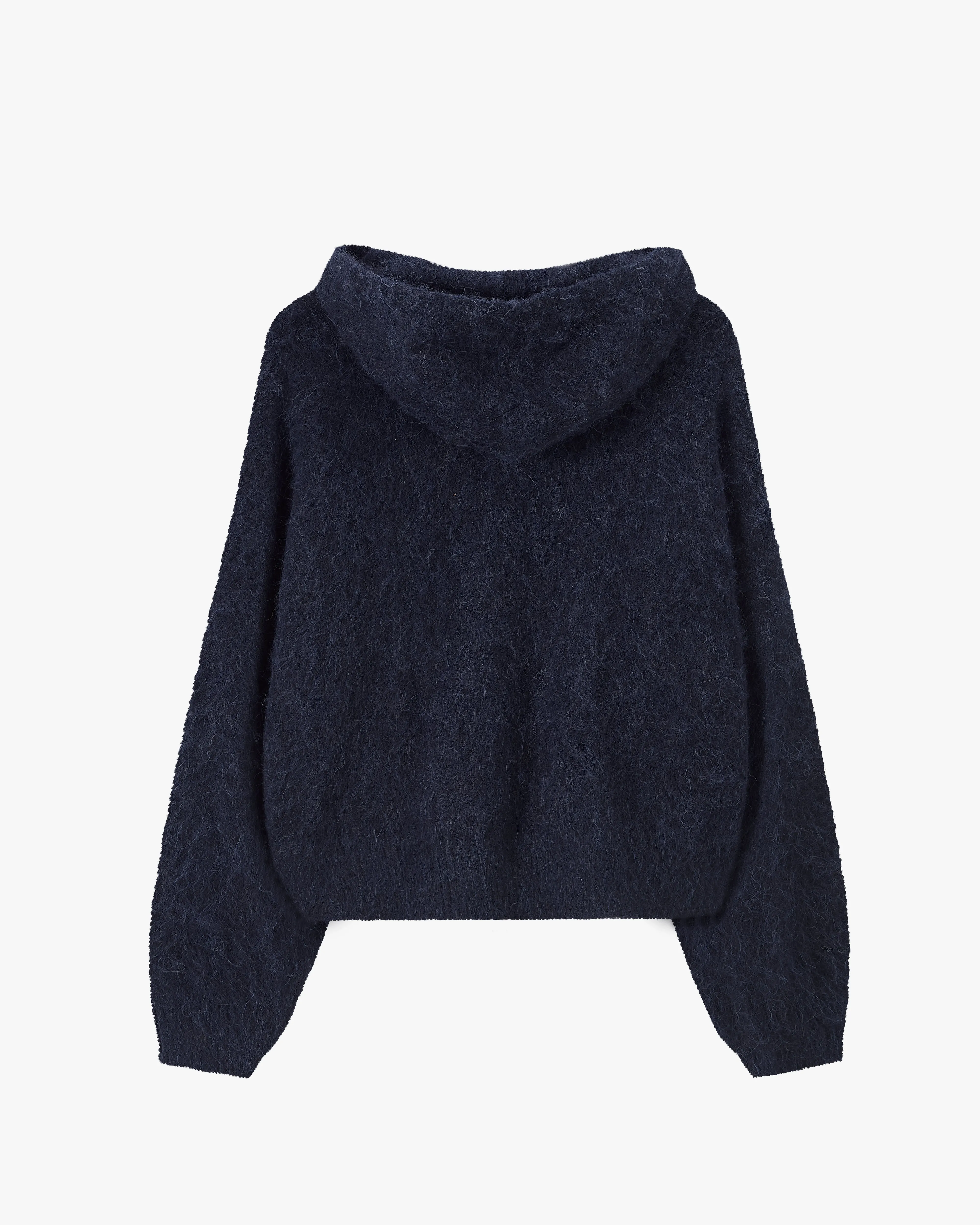 Easy Care Fabric Alpachino Zip-Up Knit Navy