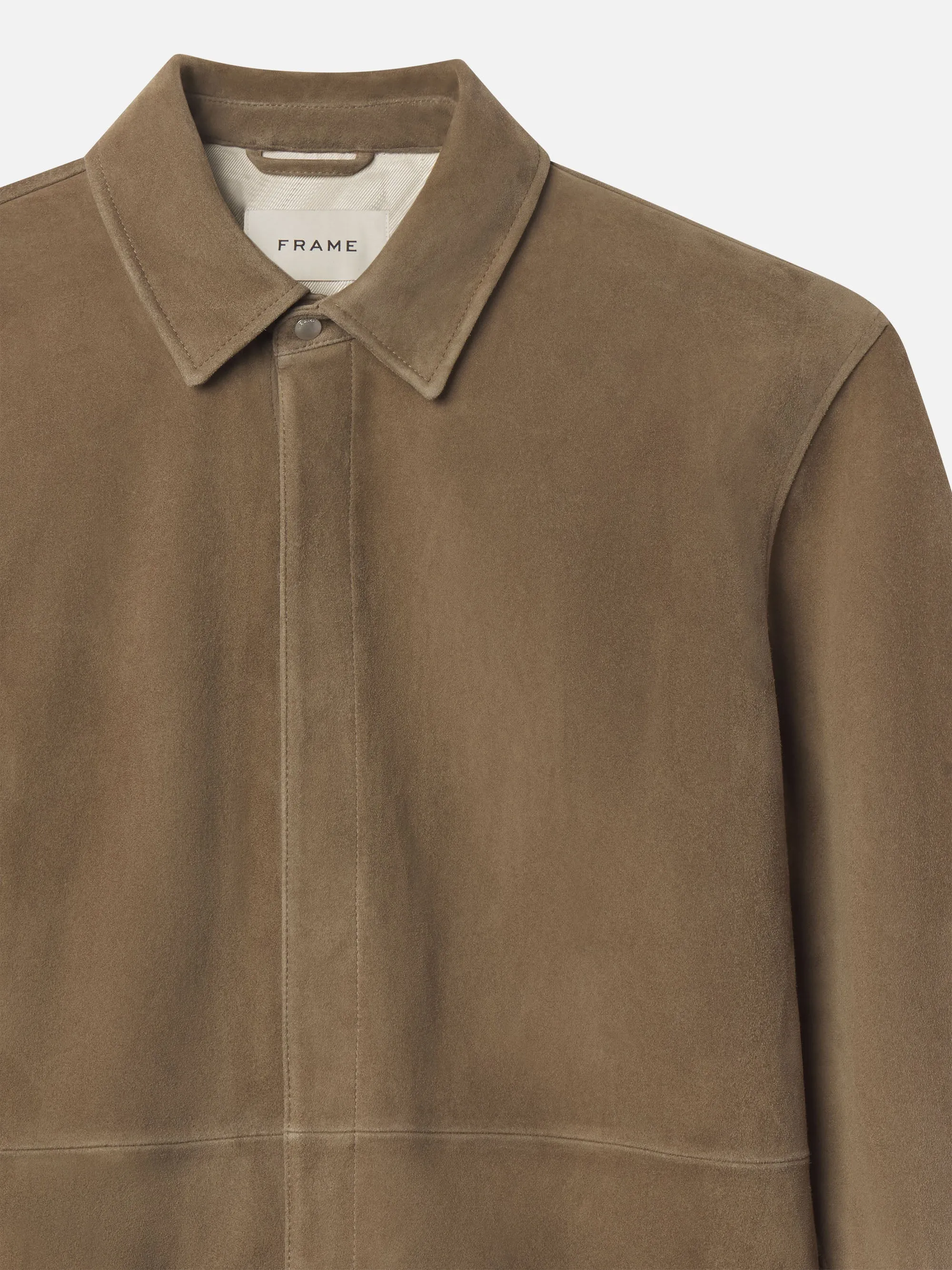 Foldable Storage Suede Shirt -- Dark Beige