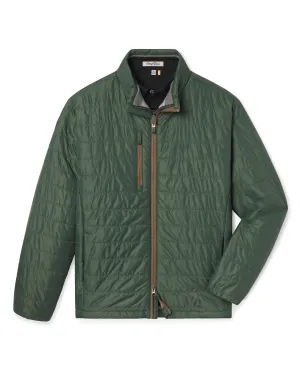 Sierra Quilted Jacket - Pine Functional Zip Detail
