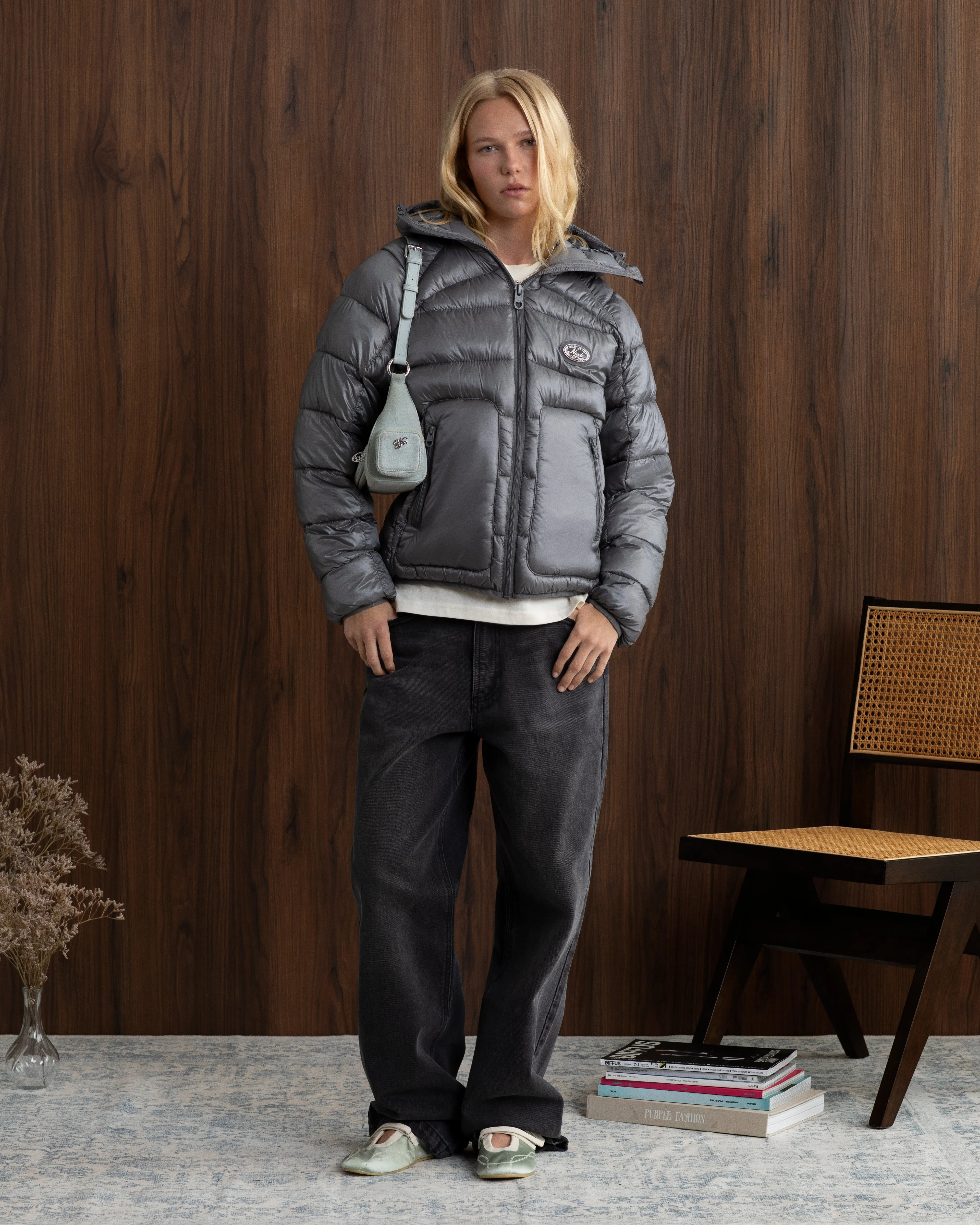 Everyday Fit Style Iconic Puffer Jacket Grey
