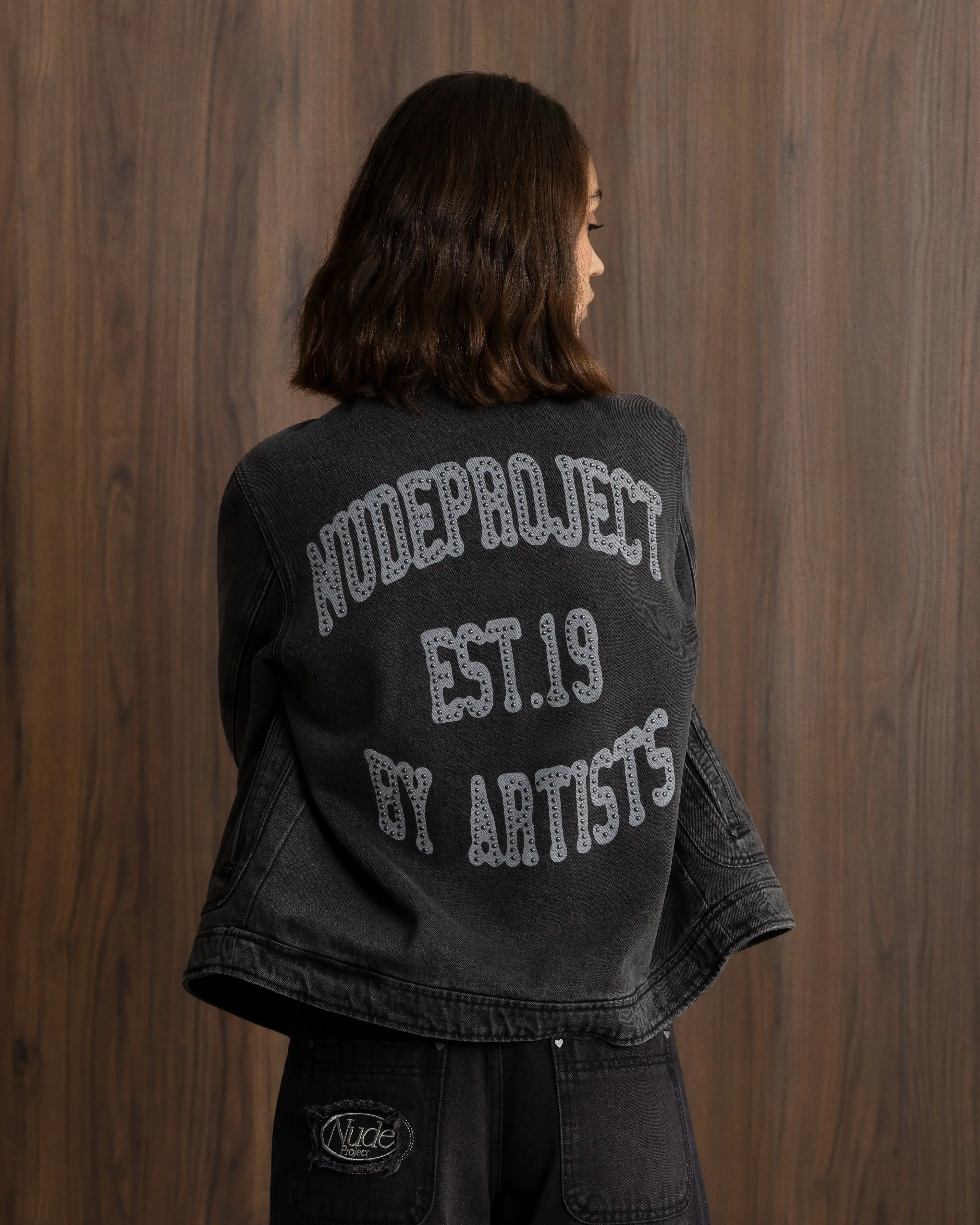 Trucker Denim Jacket Black Soft Touch Lining Chill Look