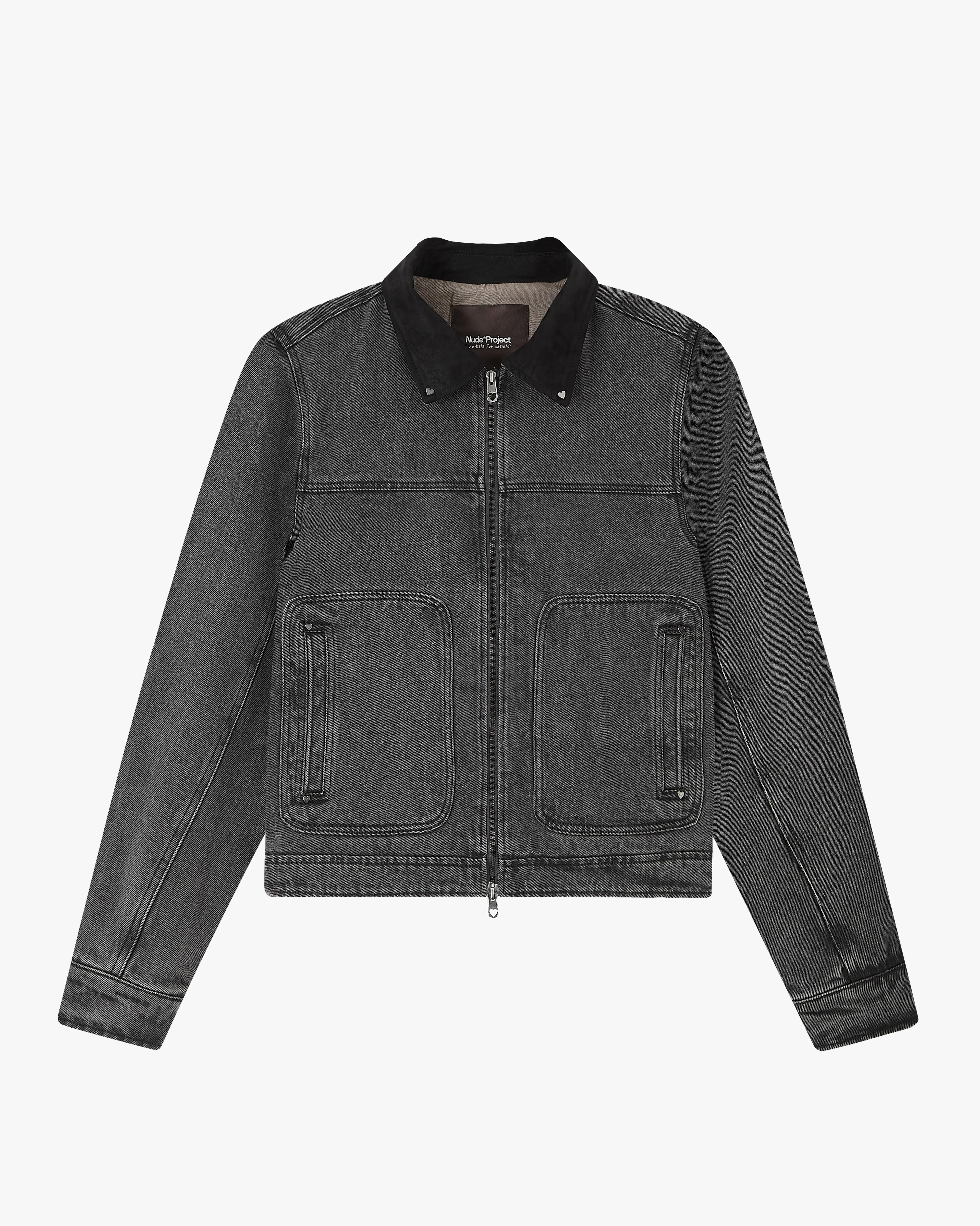 Trucker Denim Jacket Black Quick Dry Technology Day To Day