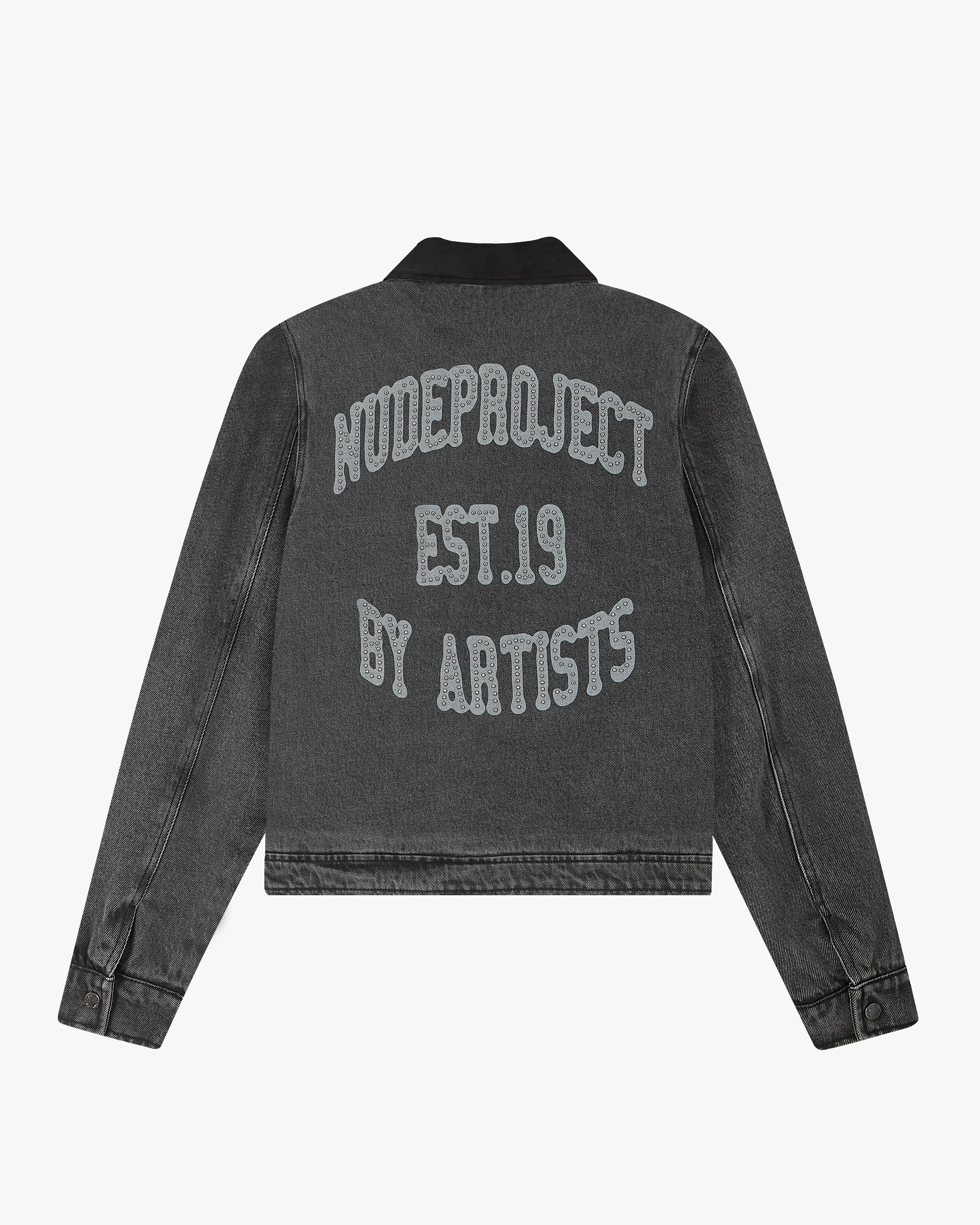 Trucker Denim Jacket Black Four Way Stretch Material