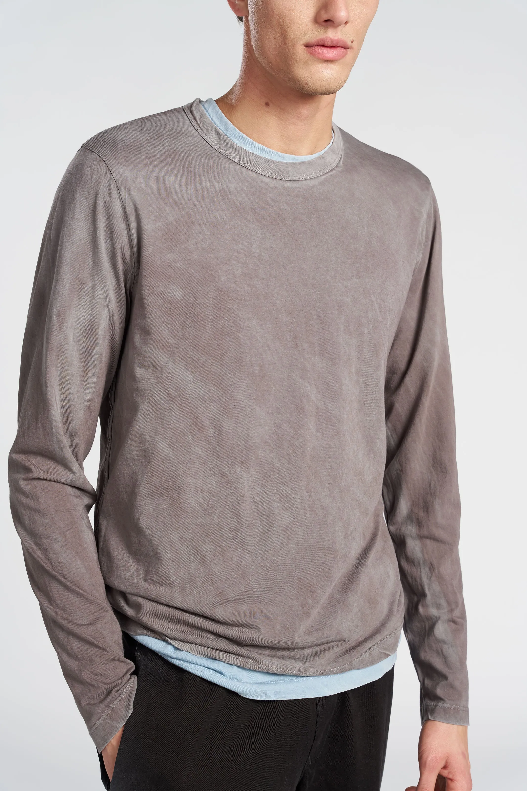 Stretch Fit Design Classic Crew Long Sleeve Shirt