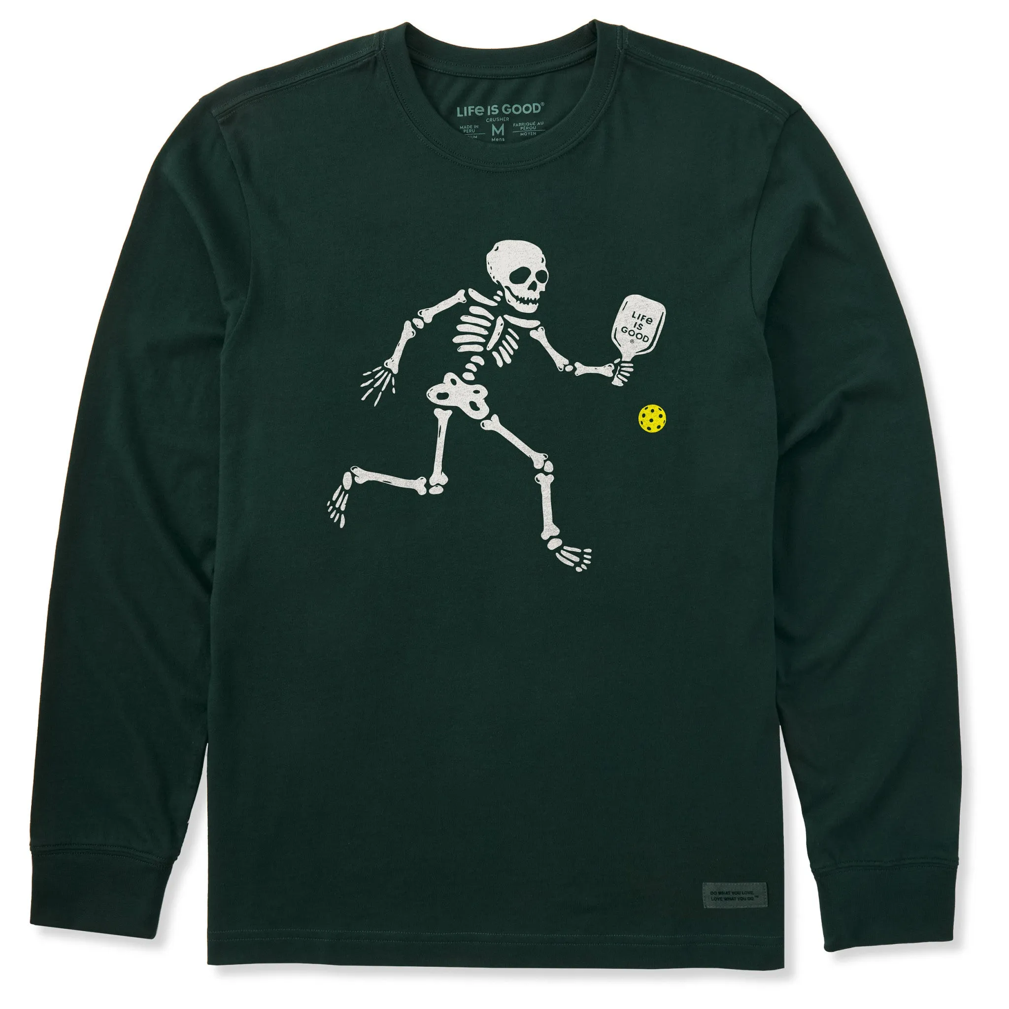 Men's Pickle Skeleton Long Sleeve Crusher Tee Comfortable Stretch Casual Vibes