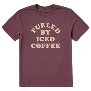 Men's Fueled by Iced Coffee Short Sleeve Crusher Tee Active Design Trendy All-Day