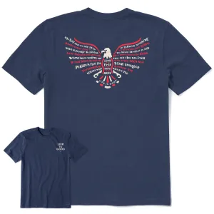 Soft And Comfortable Relaxed Armhole Cut Men's Star Spangled Eagle Short Sleeve Tee