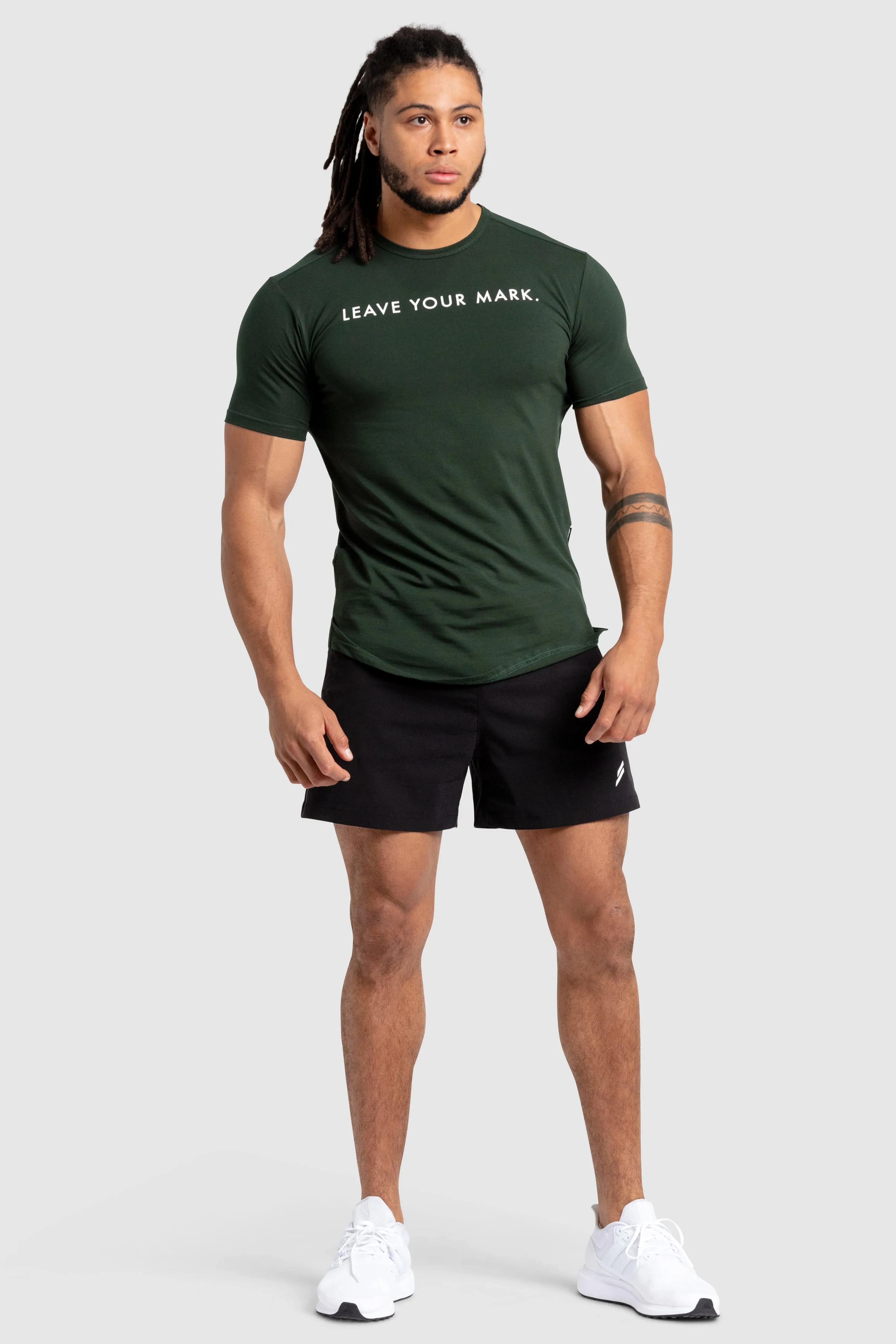 Rayon blend Washable Leave Your Mark Drop Tee - Forest Green
