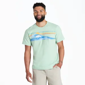 Seasonal Wear Men's Wavy Stripes Short Sleeve Crusher-LITE Tee