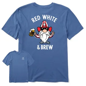 Durable Style Men's Red White & Brew Gnome Short Sleeve Tee