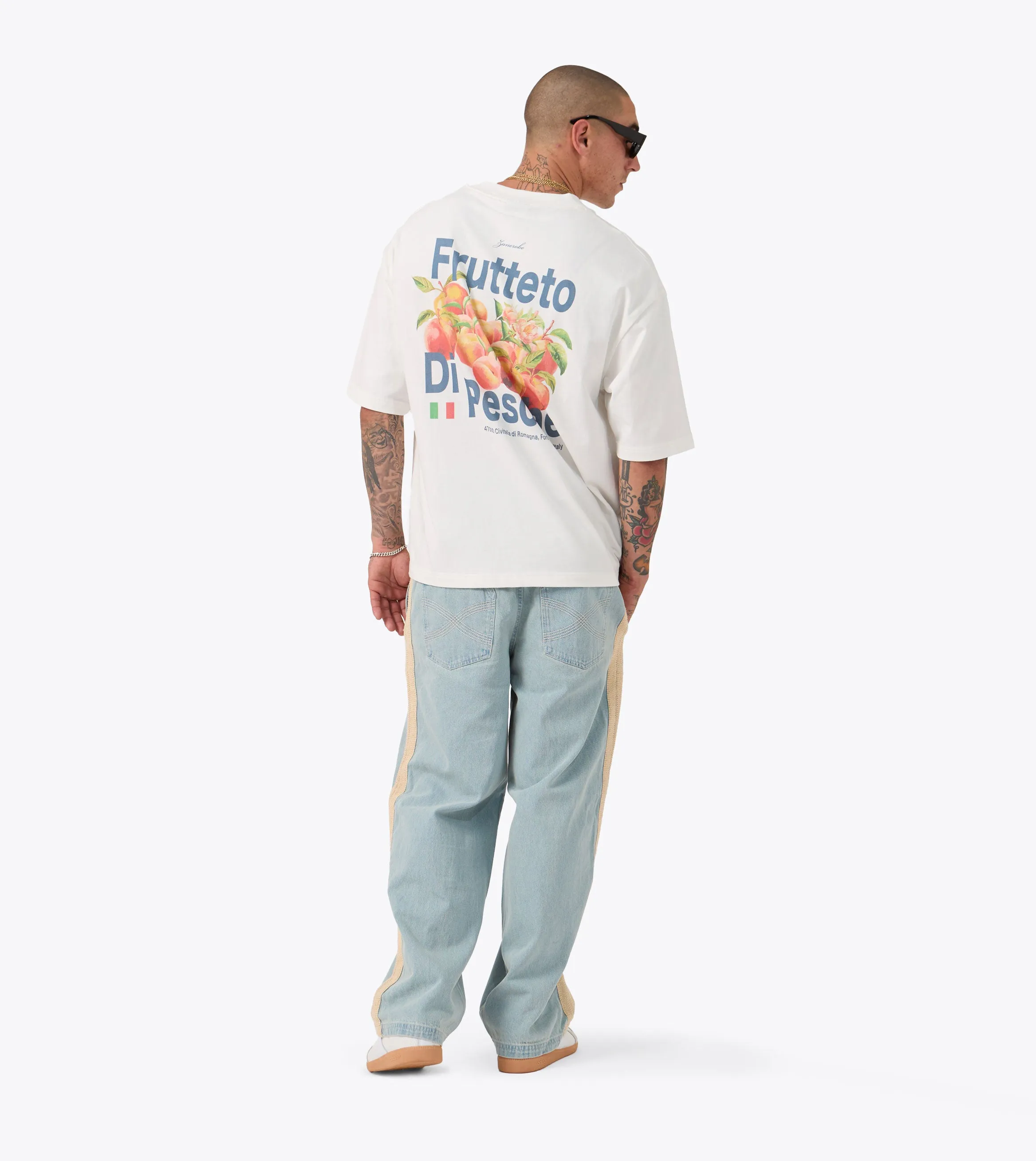 Pesche Flow Tee Vintage White Taped Neckline