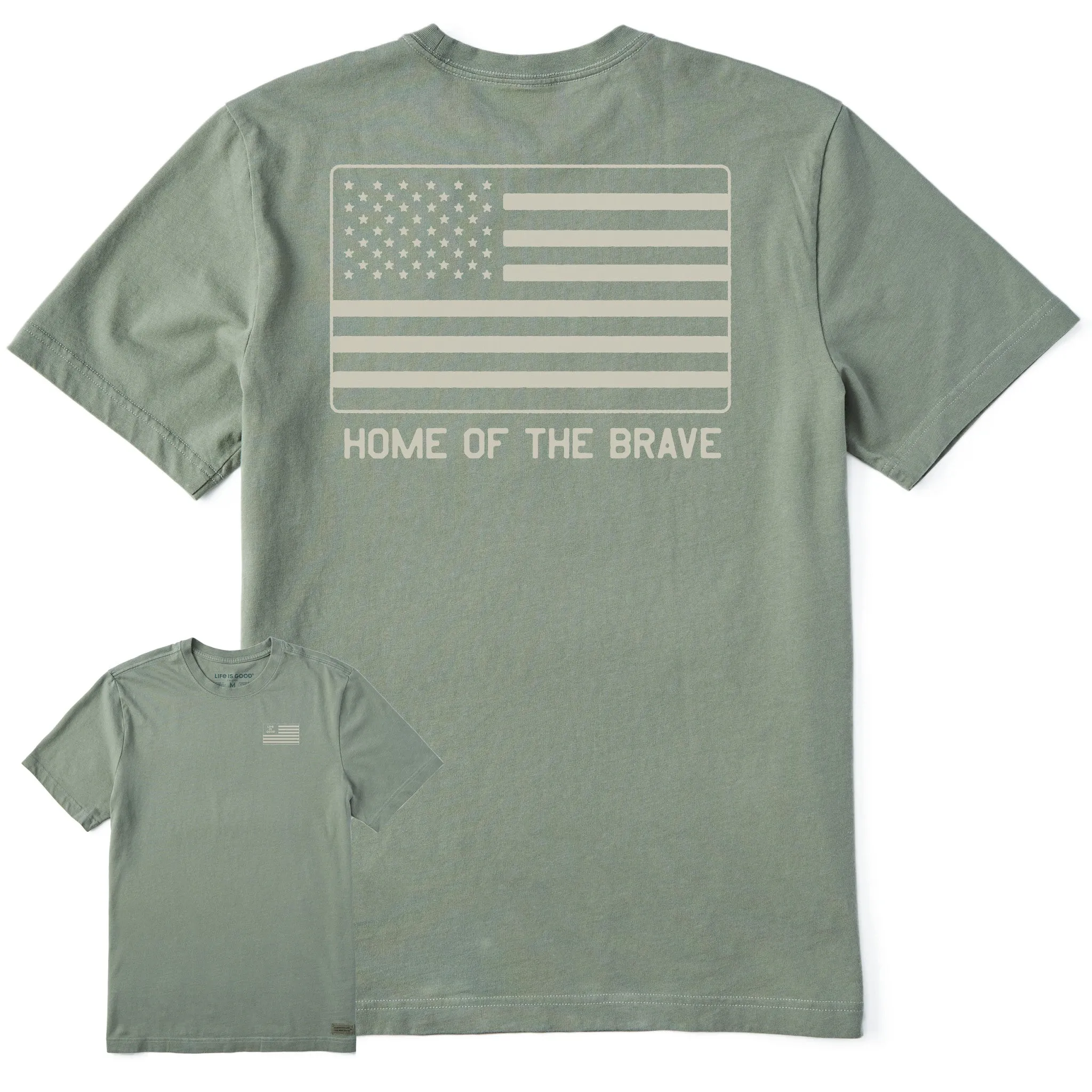 Men's Home of the Brave Flag Short Sleeve Tee Structured silhouette