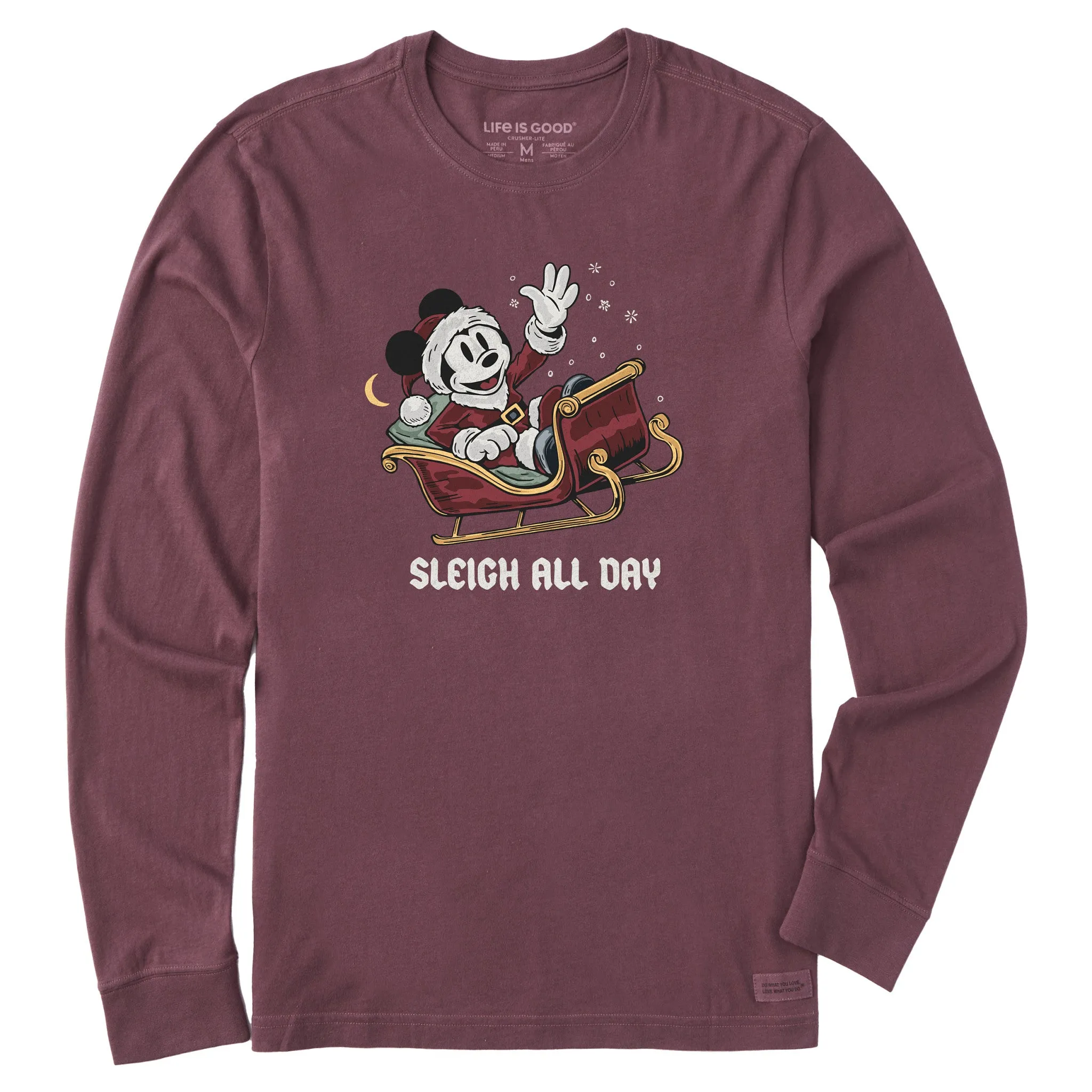 Active Trend Men's Sleigh All Day Santa Long Sleeve Crusher Tee