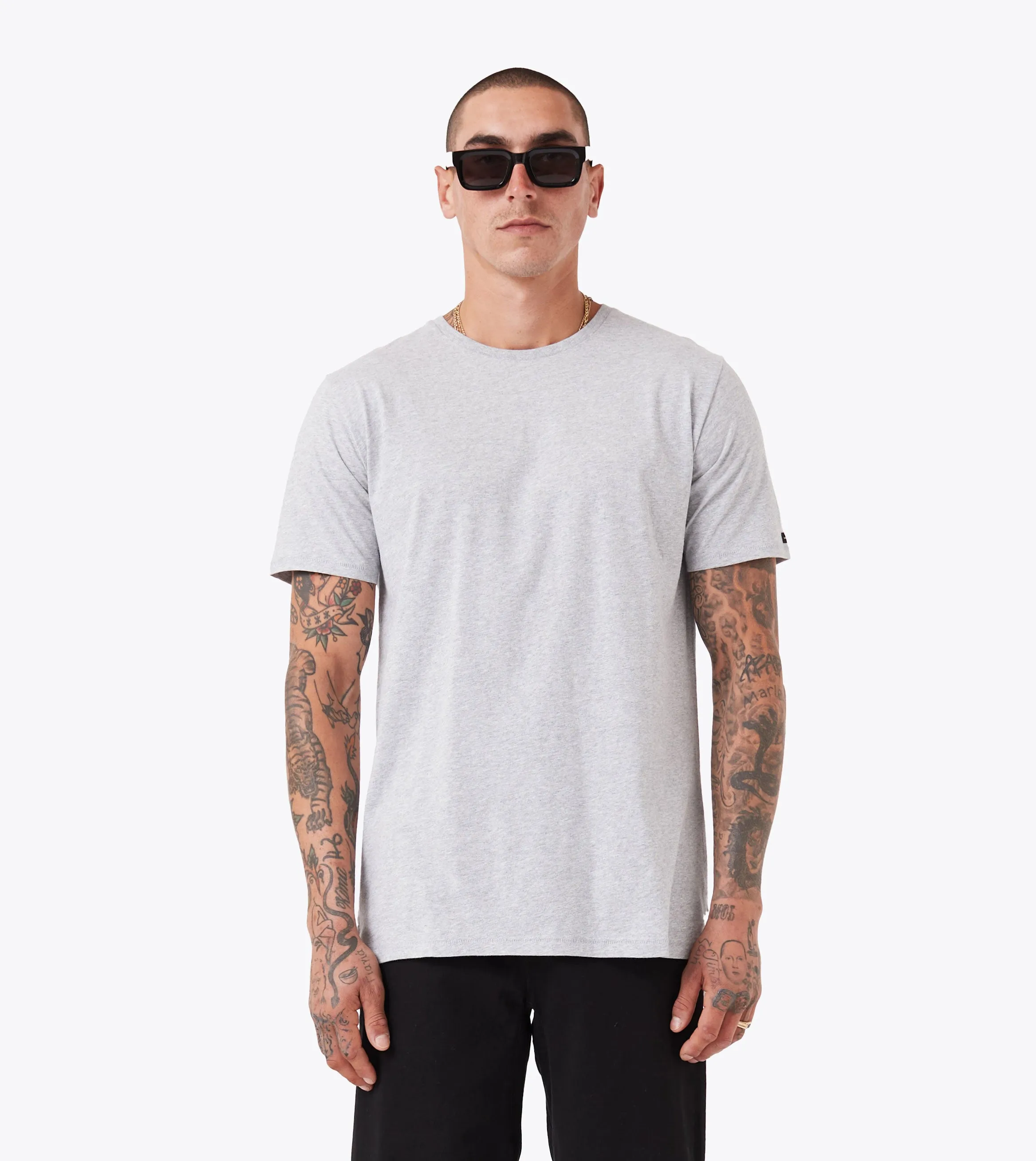 Flintlock Tee Grey Marle Comfortable texture Pilling Resistant Finish