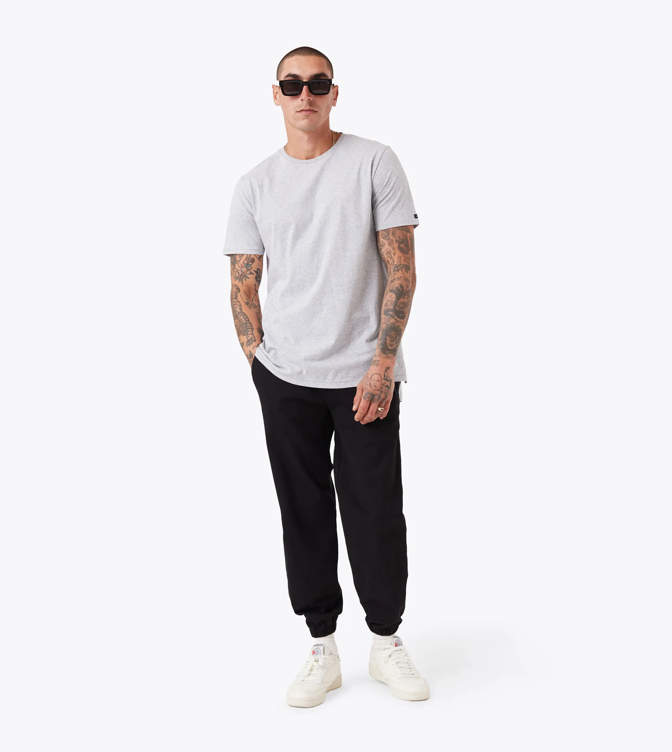 Flintlock Tee Grey Marle Non Restrictive Silhouette