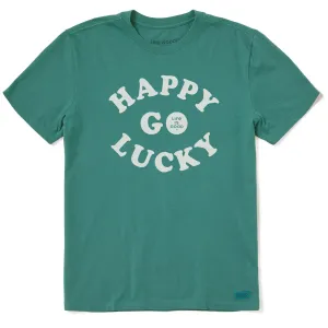 Chill Style SoftenedTexturedWeave Men's Happy Go Lucky Short Sleeve Crusher Tee